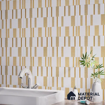 Highlighter Tiles  Tile TL 07251 Plana 8011 GLM (Gold) 1 ft x 1 ft Ceramic Matte Finish - 9 mm  | 2 mm Spacer is Mandatory (Sample)